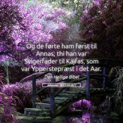 Picture 05 - Johannes 18:13 DA1871 - Og de førte ham først til Annas; thi han var - Bible Verse Picture