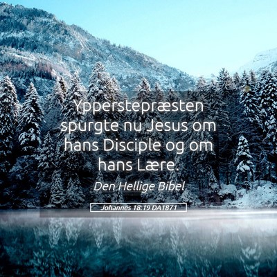 Picture 05 - Johannes 18:19 DA1871 - Ypperstepræsten spurgte nu Jesus om hans - Bible Verse Picture