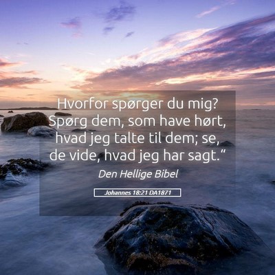 Picture 05 - Johannes 18:21 DA1871 - Hvorfor spørger du mig? Spørg dem, som have - Bible Verse Picture