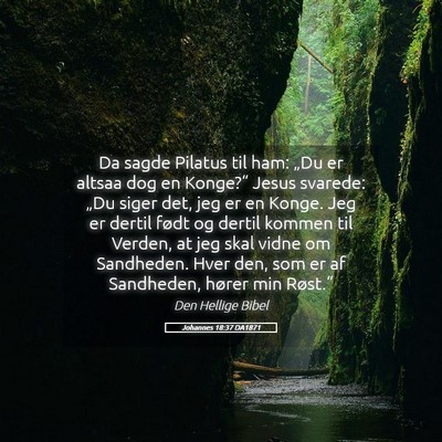 Picture 05 - Johannes 18:37 DA1871 - Da sagde Pilatus til ham: „Du er altsaa dog en - Bible Verse Picture