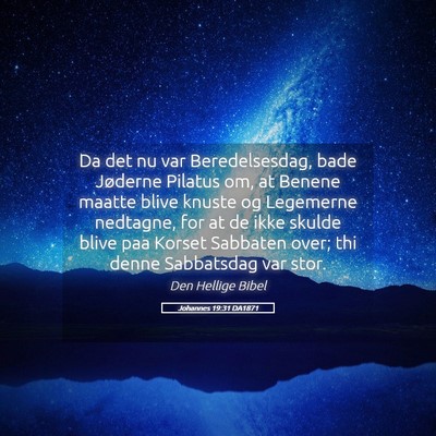 Picture 05 - Johannes 19:31 DA1871 - Da det nu var Beredelsesdag, bade Jøderne - Bible Verse Picture