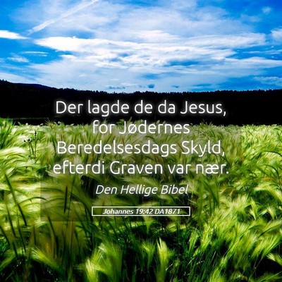 Picture 05 - Johannes 19:42 DA1871 - Der lagde de da Jesus, for Jødernes - Bible Verse Picture