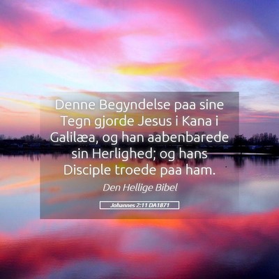 Picture 05 - Johannes 2:11 DA1871 - Denne Begyndelse paa sine Tegn gjorde Jesus i - Bible Verse Picture