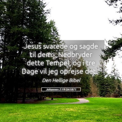 Picture 05 - Johannes 2:19 DA1871 - Jesus svarede og sagde til dem: „Nedbryder - Bible Verse Picture