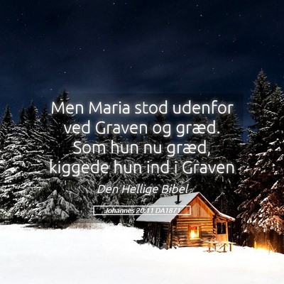 Picture 05 - Johannes 20:11 DA1871 - Men Maria stod udenfor ved Graven og græd. Som - Bible Verse Picture