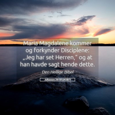 Picture 05 - Johannes 20:18 DA1871 - Maria Magdalene kommer og forkynder Disciplene: - Bible Verse Picture