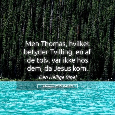 Picture 05 - Johannes 20:24 DA1871 - Men Thomas, hvilket betyder Tvilling, en af de - Bible Verse Picture