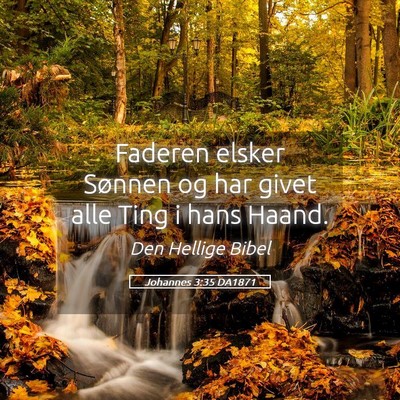 Picture 05 - Johannes 3:35 DA1871 - Faderen elsker Sønnen og har givet alle Ting i - Bible Verse Picture