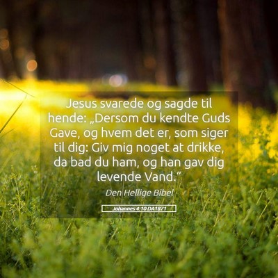 Picture 05 - Johannes 4:10 DA1871 - Jesus svarede og sagde til hende: „Dersom du - Bible Verse Picture