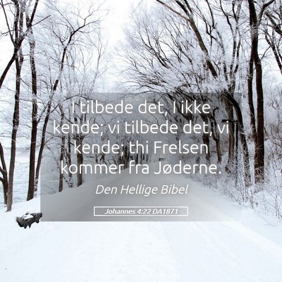 Picture 05 - Johannes 4:22 DA1871 - I tilbede det, I ikke kende; vi tilbede det, vi - Bible Verse Picture