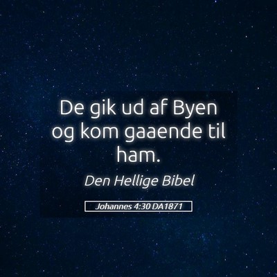 Picture 05 - Johannes 4:30 DA1871 - De gik ud af Byen og kom gaaende til - Bible Verse Picture