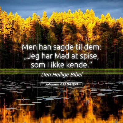 Picture 05 - Johannes 4:32 DA1871 - Men han sagde til dem: „Jeg har Mad at spise, - Bible Verse Picture