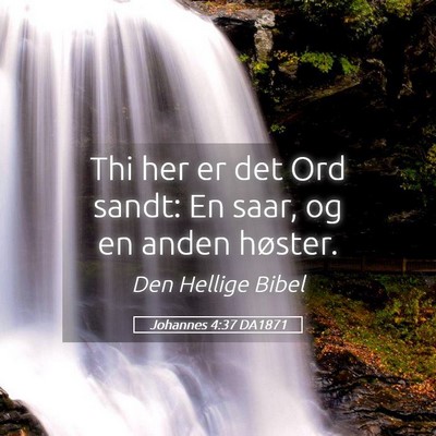 Picture 05 - Johannes 4:37 DA1871 - Thi her er det Ord sandt: En saar, og en anden - Bible Verse Picture