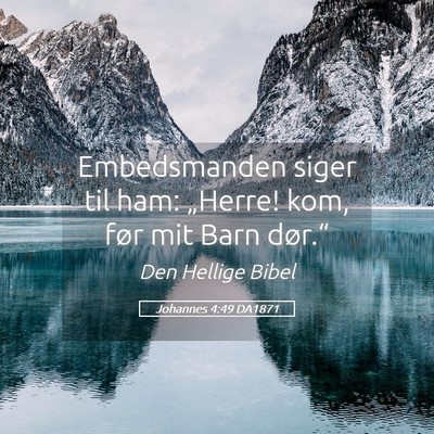 Picture 05 - Johannes 4:49 DA1871 - Embedsmanden siger til ham: „Herre! kom, før - Bible Verse Picture