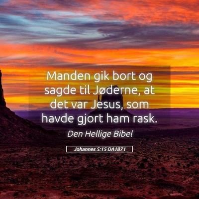 Picture 05 - Johannes 5:15 DA1871 - Manden gik bort og sagde til Jøderne, at det var - Bible Verse Picture