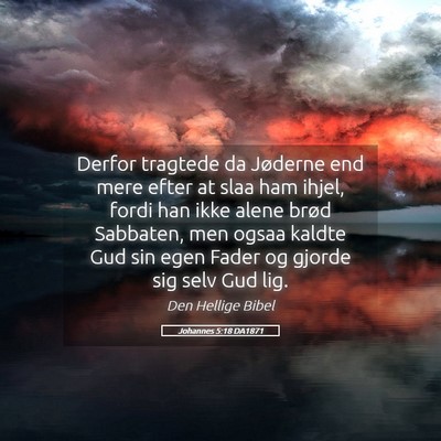 Picture 05 - Johannes 5:18 DA1871 - Derfor tragtede da Jøderne end mere efter at - Bible Verse Picture
