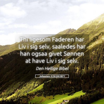 Picture 05 - Johannes 5:26 DA1871 - Thi ligesom Faderen har Liv i sig selv, saaledes - Bible Verse Picture