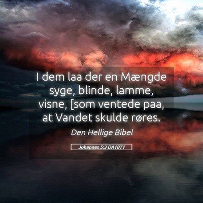 Picture 05 - Johannes 5:3 DA1871 - I dem laa der en Mængde syge, blinde, lamme, - Bible Verse Picture