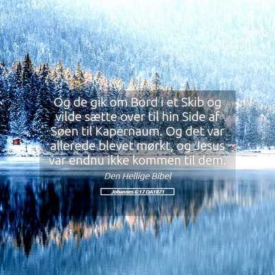 Picture 05 - Johannes 6:17 DA1871 - Og de gik om Bord i et Skib og vilde sætte over - Bible Verse Picture