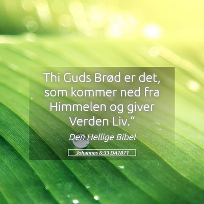 Picture 05 - Johannes 6:33 DA1871 - Thi Guds Brød er det, som kommer ned fra - Bible Verse Picture