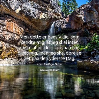 Picture 05 - Johannes 6:39 DA1871 - Men dette er hans Villie, som sendte mig, at jeg - Bible Verse Picture