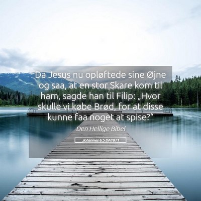 Picture 05 - Johannes 6:5 DA1871 - Da Jesus nu opløftede sine Øjne og saa, at en - Bible Verse Picture