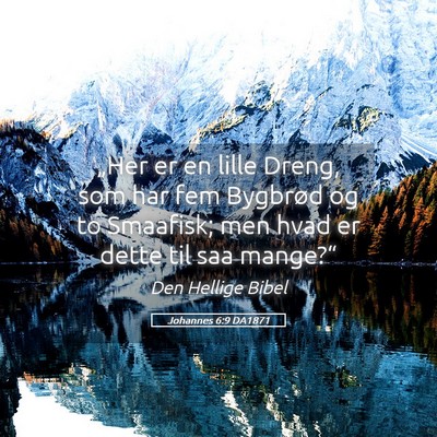 Picture 05 - Johannes 6:9 DA1871 - „Her er en lille Dreng, som har fem Bygbrød og - Bible Verse Picture