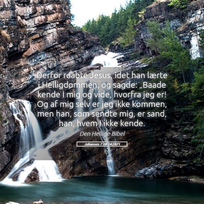 Picture 05 - Johannes 7:28 DA1871 - Derfor raabte Jesus, idet han lærte i - Bible Verse Picture