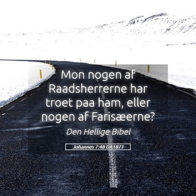 Picture 05 - Johannes 7:48 DA1871 - Mon nogen af Raadsherrerne har troet paa ham, - Bible Verse Picture