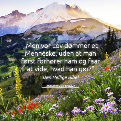 Picture 05 - Johannes 7:51 DA1871 - „Mon vor Lov dømmer et Menneske, uden at man - Bible Verse Picture