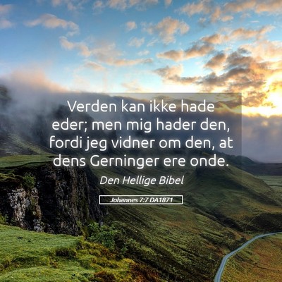 Picture 05 - Johannes 7:7 DA1871 - Verden kan ikke hade eder; men mig hader den, - Bible Verse Picture