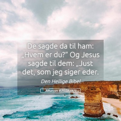 Picture 05 - Johannes 8:25 DA1871 - De sagde da til ham: „Hvem er du?“ Og Jesus - Bible Verse Picture