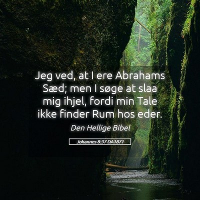 Picture 05 - Johannes 8:37 DA1871 - Jeg ved, at I ere Abrahams Sæd; men I søge at - Bible Verse Picture