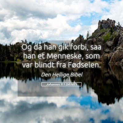 Picture 05 - Johannes 9:1 DA1871 - Og da han gik forbi, saa han et Menneske, som var - Bible Verse Picture