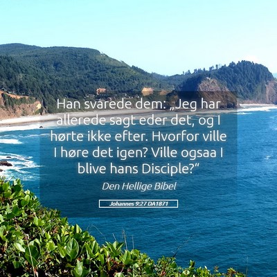 Picture 05 - Johannes 9:27 DA1871 - Han svarede dem: „Jeg har allerede sagt eder - Bible Verse Picture