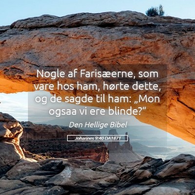 Picture 05 - Johannes 9:40 DA1871 - Nogle af Farisæerne, som vare hos ham, hørte - Bible Verse Picture