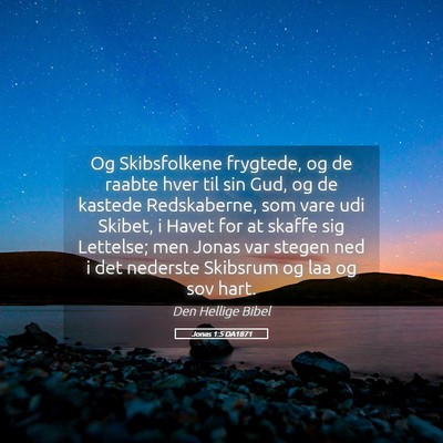 Picture 05 - Jonas 1:5 DA1871 - Og Skibsfolkene frygtede, og de raabte hver til - Bible Verse Picture