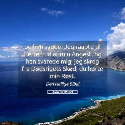 Picture 05 - Jonas 2:3 DA1871 - og han sagde: Jeg raabte til Herren ud af min - Bible Verse Picture
