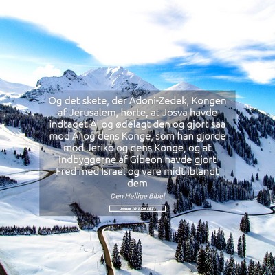 Picture 05 - Josua 10:1 DA1871 - Og det skete, der Adoni-Zedek, Kongen af - Bible Verse Picture
