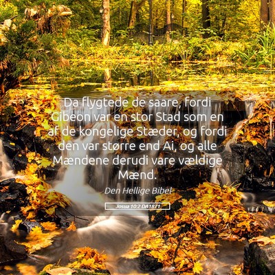 Picture 05 - Josua 10:2 DA1871 - Da flygtede de saare, fordi Gibeon var en stor - Bible Verse Picture