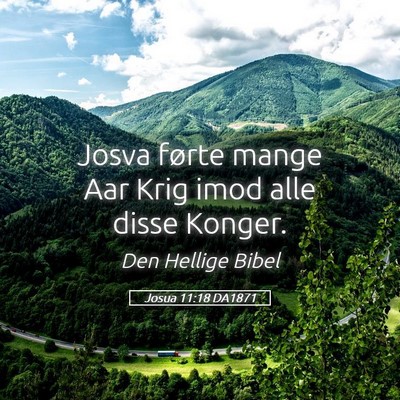 Picture 05 - Josua 11:18 DA1871 - Josva førte mange Aar Krig imod alle disse - Bible Verse Picture