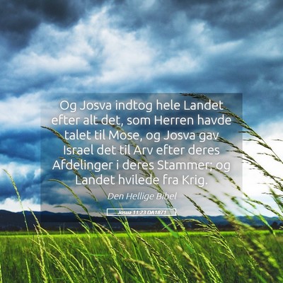 Picture 05 - Josua 11:23 DA1871 - Og Josva indtog hele Landet efter alt det, som - Bible Verse Picture