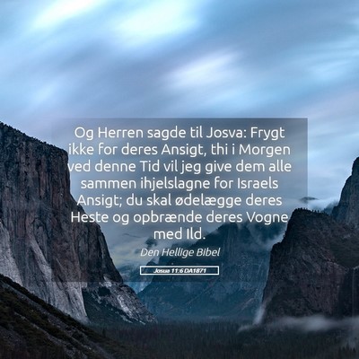 Picture 05 - Josua 11:6 DA1871 - Og Herren sagde til Josva: Frygt ikke for deres - Bible Verse Picture