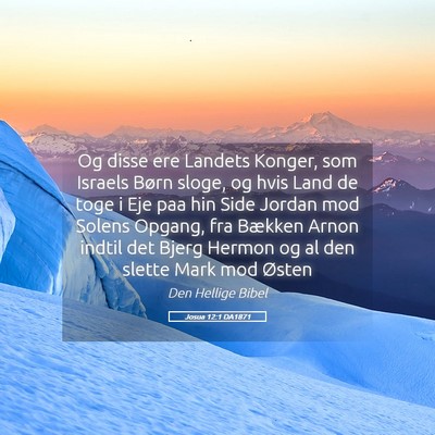 Picture 05 - Josua 12:1 DA1871 - Og disse ere Landets Konger, som Israels Børn - Bible Verse Picture
