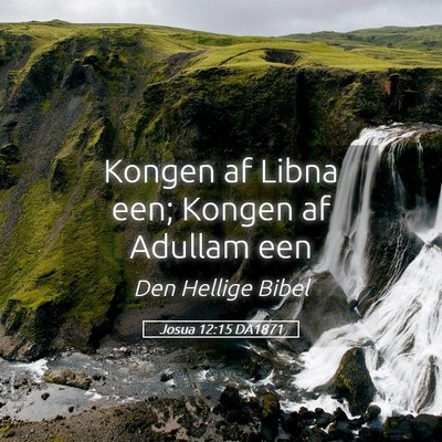 Picture 05 - Josua 12:15 DA1871 - Kongen af Libna een; Kongen af Adullam - Bible Verse Picture
