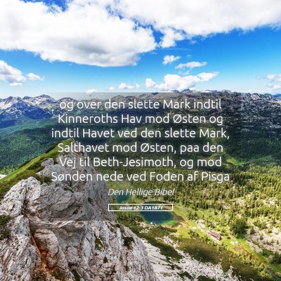 Picture 05 - Josua 12:3 DA1871 - og over den slette Mark indtil Kinneroths Hav mod - Bible Verse Picture