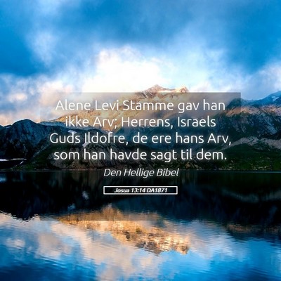 Picture 05 - Josua 13:14 DA1871 - Alene Levi Stamme gav han ikke Arv; Herrens, - Bible Verse Picture