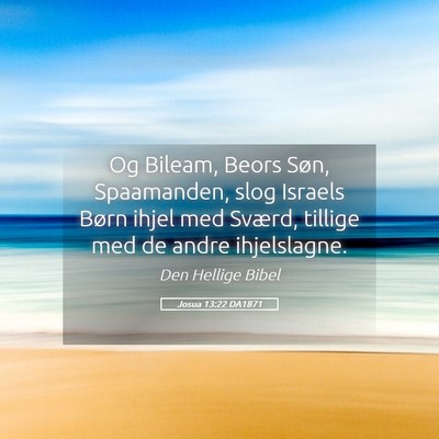 Picture 05 - Josua 13:22 DA1871 - Og Bileam, Beors Søn, Spaamanden, slog Israels - Bible Verse Picture