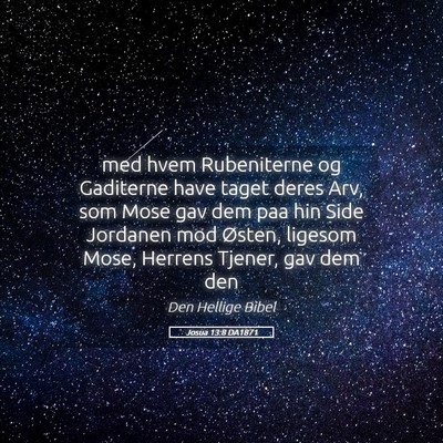 Picture 05 - Josua 13:8 DA1871 - med hvem Rubeniterne og Gaditerne have taget - Bible Verse Picture