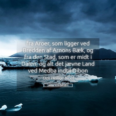 Picture 05 - Josua 13:9 DA1871 - fra Aroer, som ligger ved Bredden af Arnons Bæk, - Bible Verse Picture